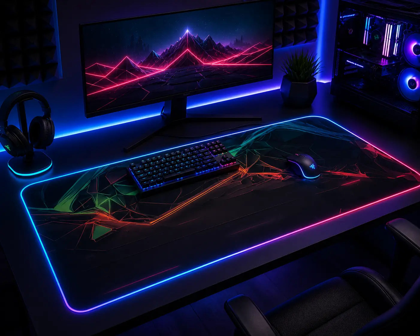 Tapis de souris RGB avec éclairage lumineux