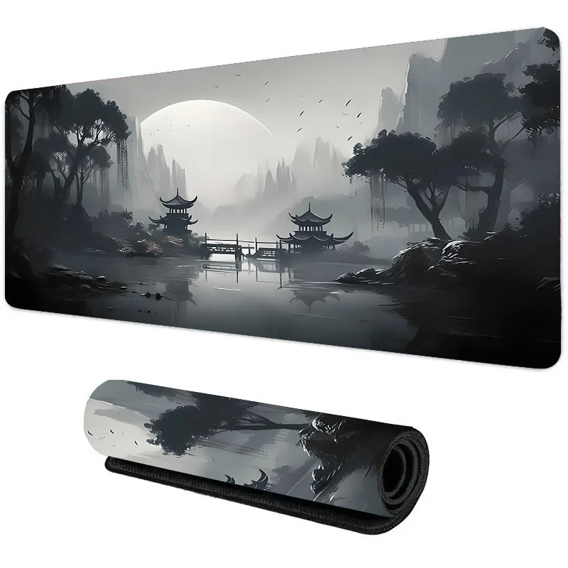 Tapis de souris 900x400 Silent Temple — détail surface textile