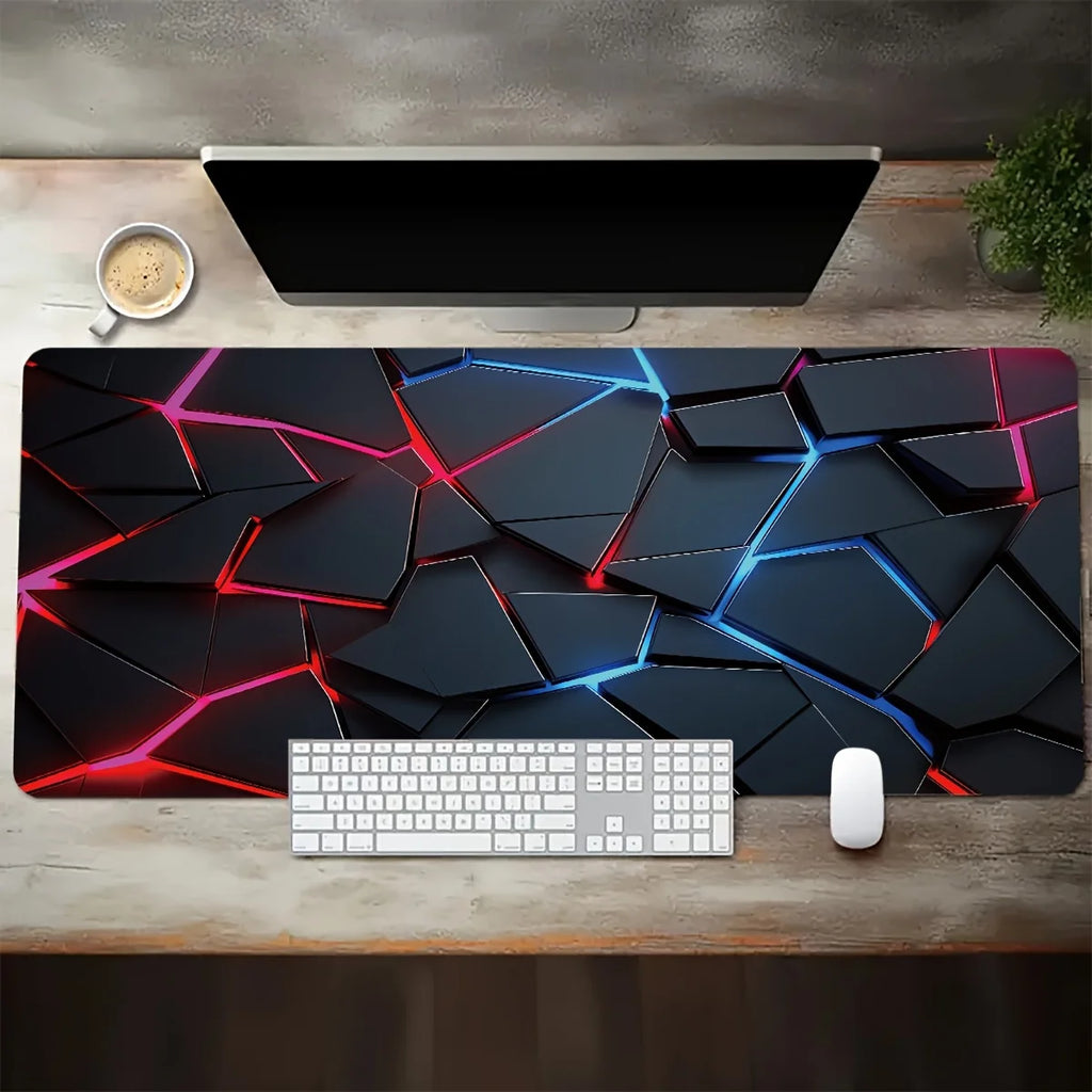 Tapis de souris XXL Crimson Fracture — base antidérapante caoutchouc naturel