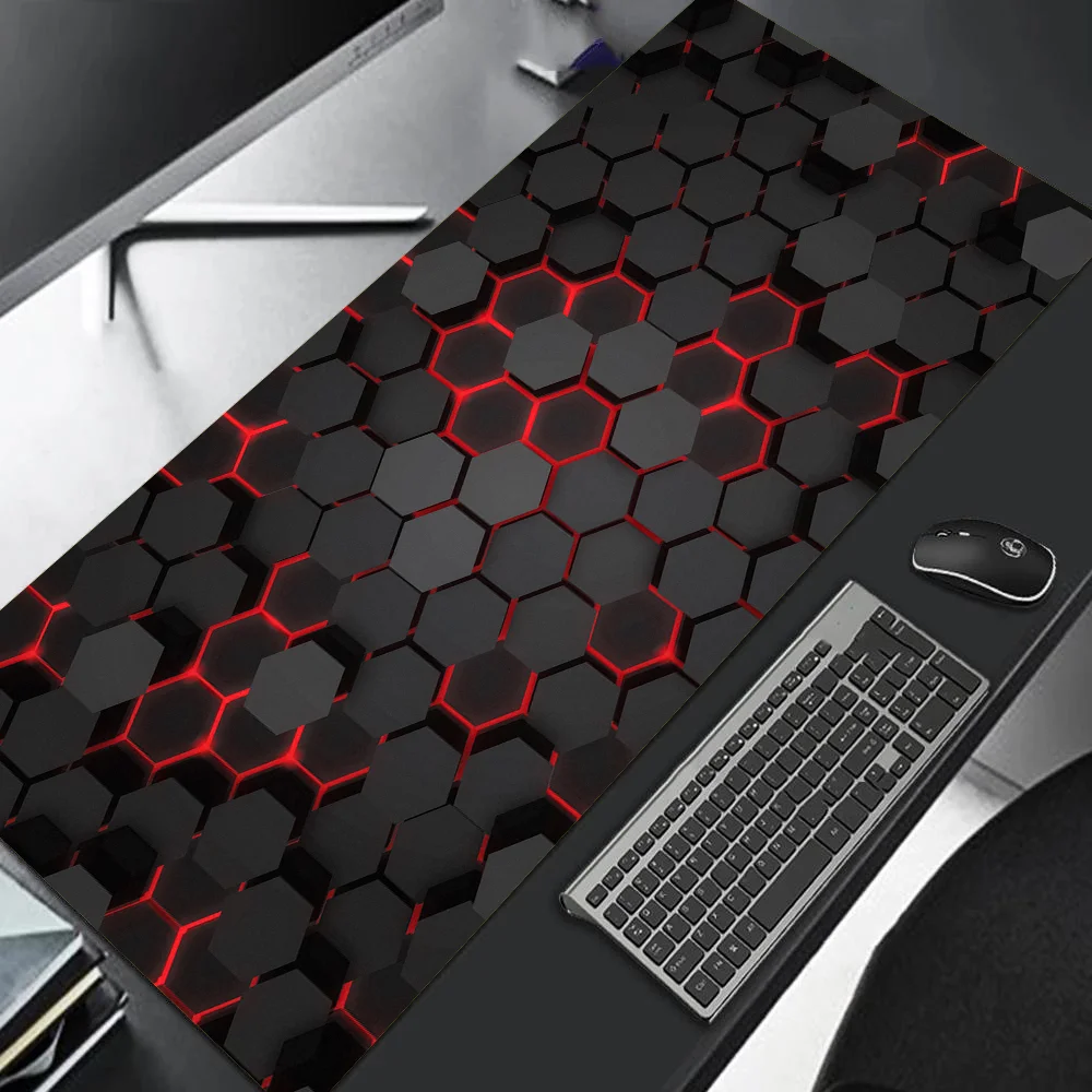 Tapis de souris XXL Hexa Core Red — détail surface textile