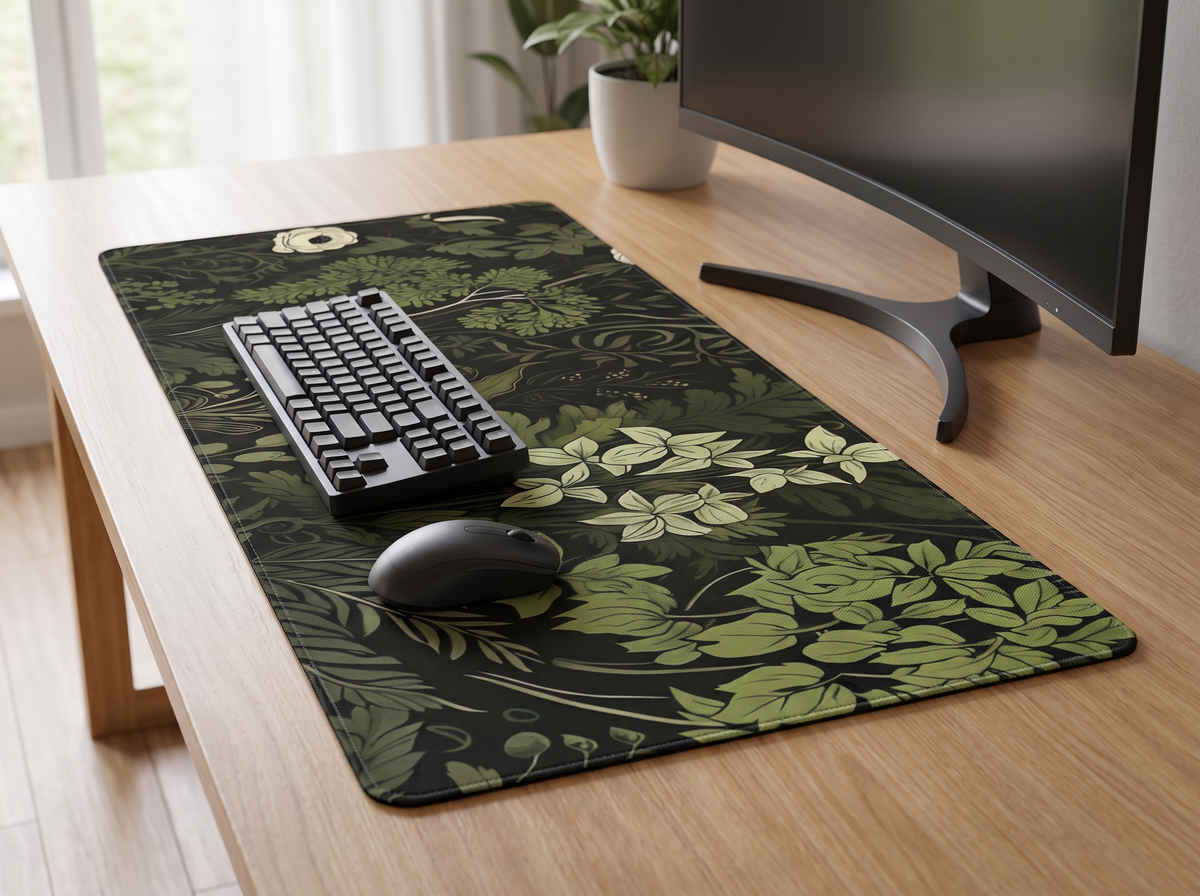Tapis de souris Forest Bloom dans un setup premium, vue 2