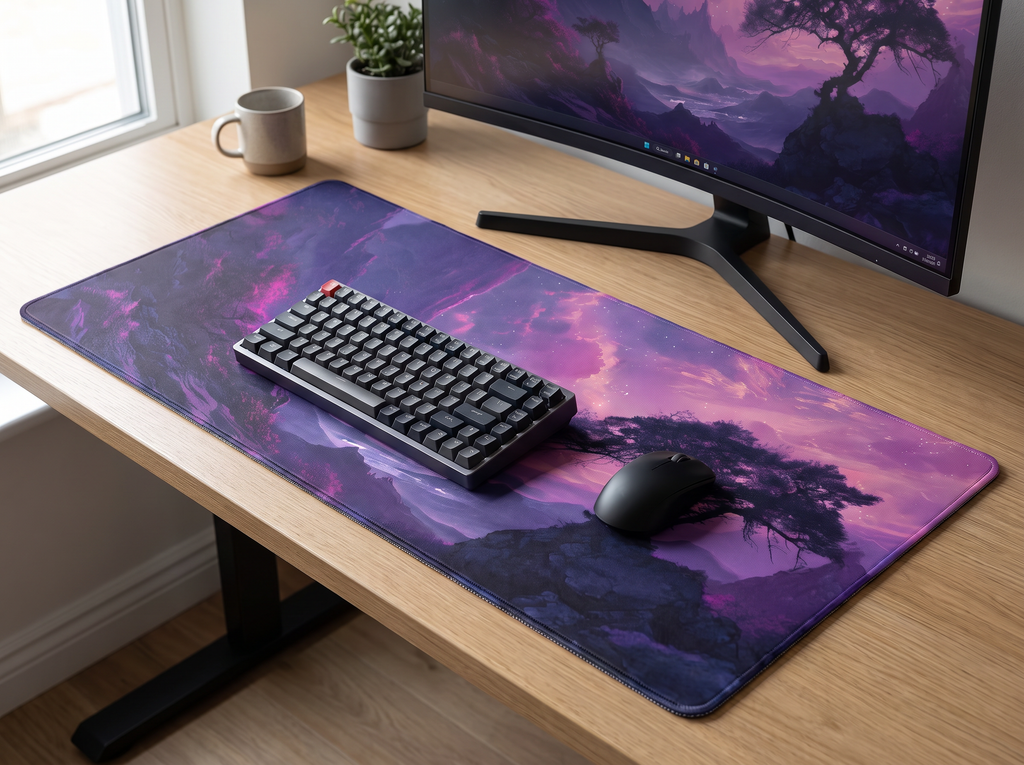 Tapis de souris Mystic Valley dans un setup premium, vue 2