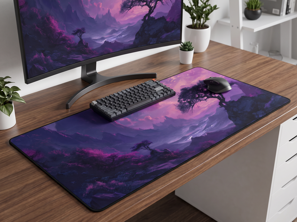 Tapis de souris Mystic Valley dans un setup premium, vue 3