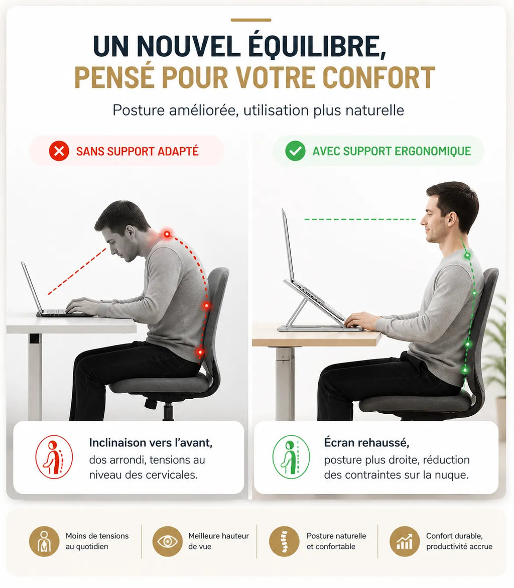 Support ordinateur portable confort