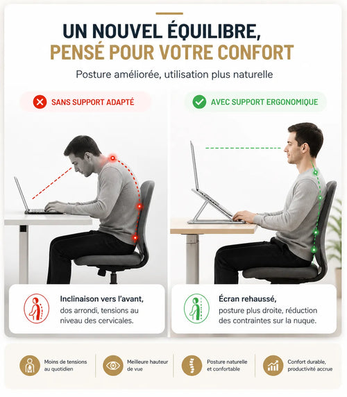 Support ordinateur portable confort