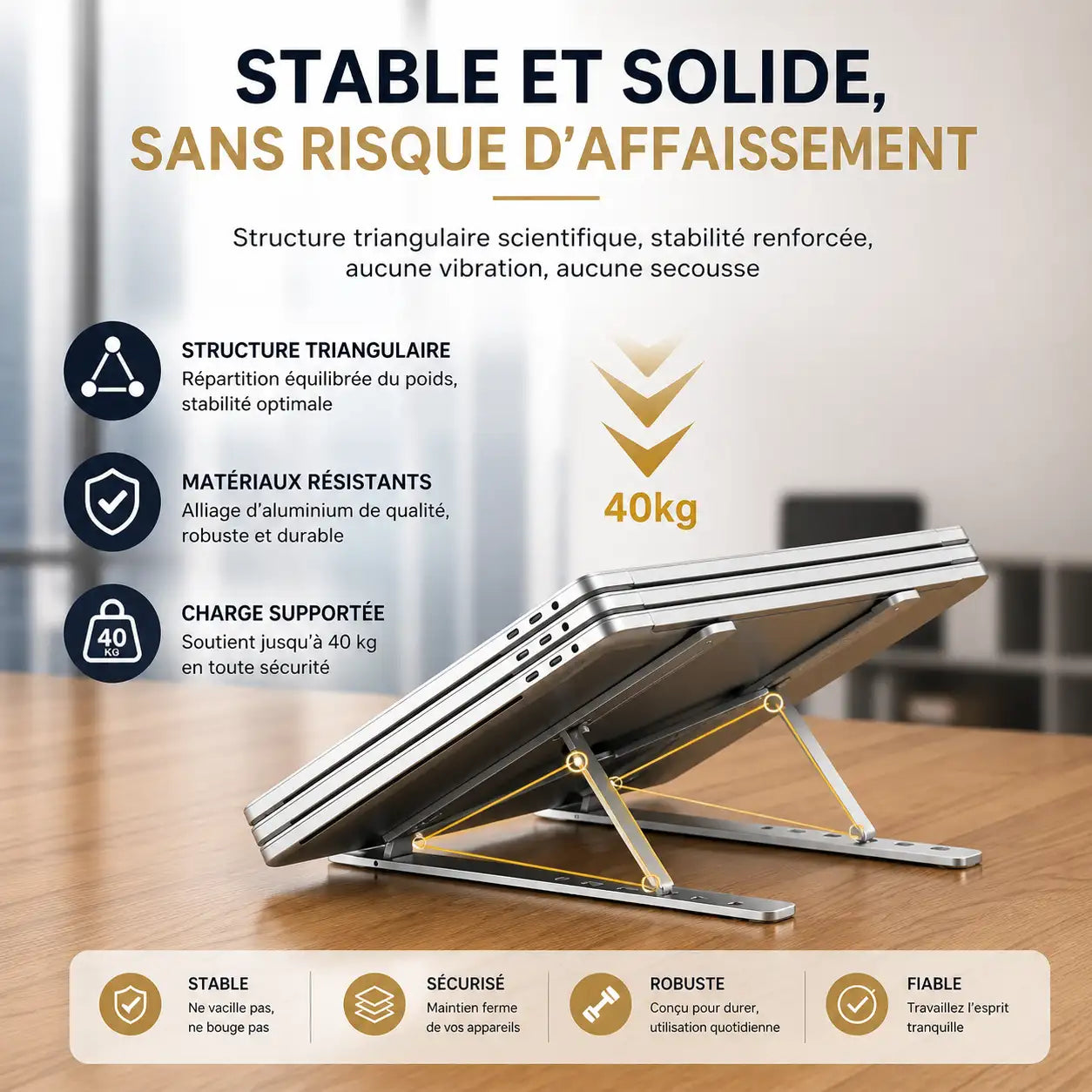 Support ordinateur portable confort
