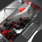 Vue detail tapis de souris coucher de soleil