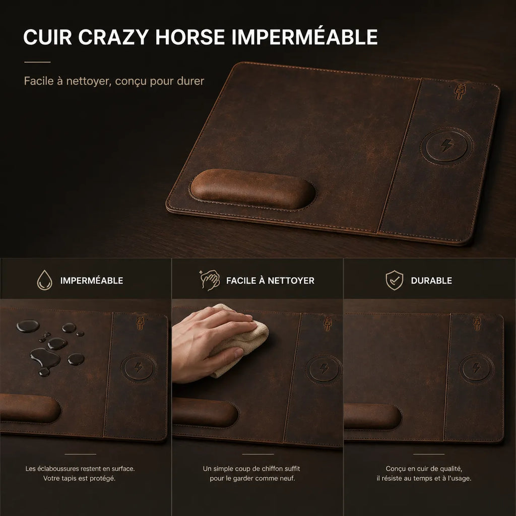 Tapis de souris cuir | Power Desk