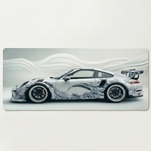 Tapis de souris 1000x500 style voiture de course supercar blanche