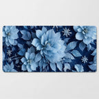 Tapis de souris aux motifs floraux de couleur bleu glacial
