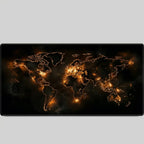Tapis de souris 900x400 carte du monde dorée