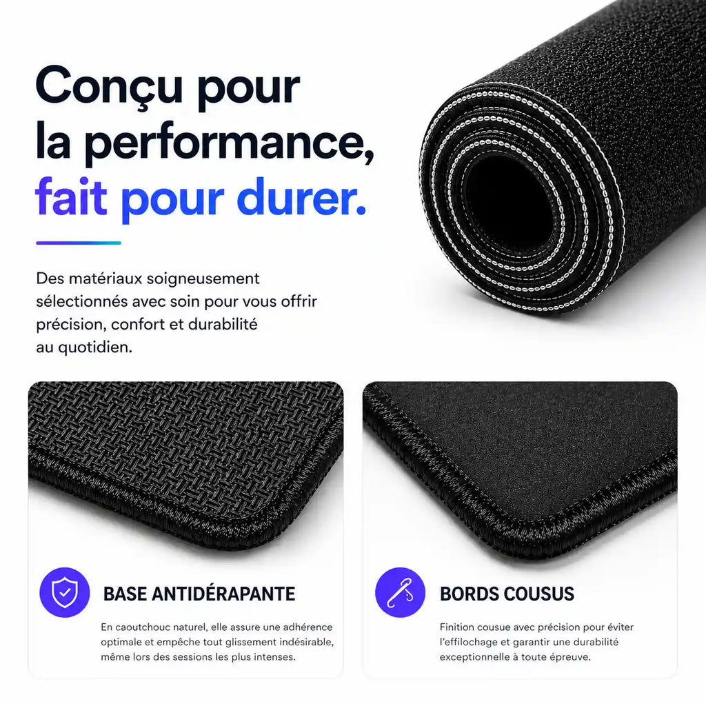 Tapis de souris design | Black Gold Marble