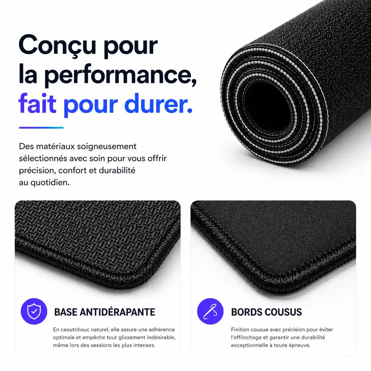 Tapis de souris design | Black Gold Marble