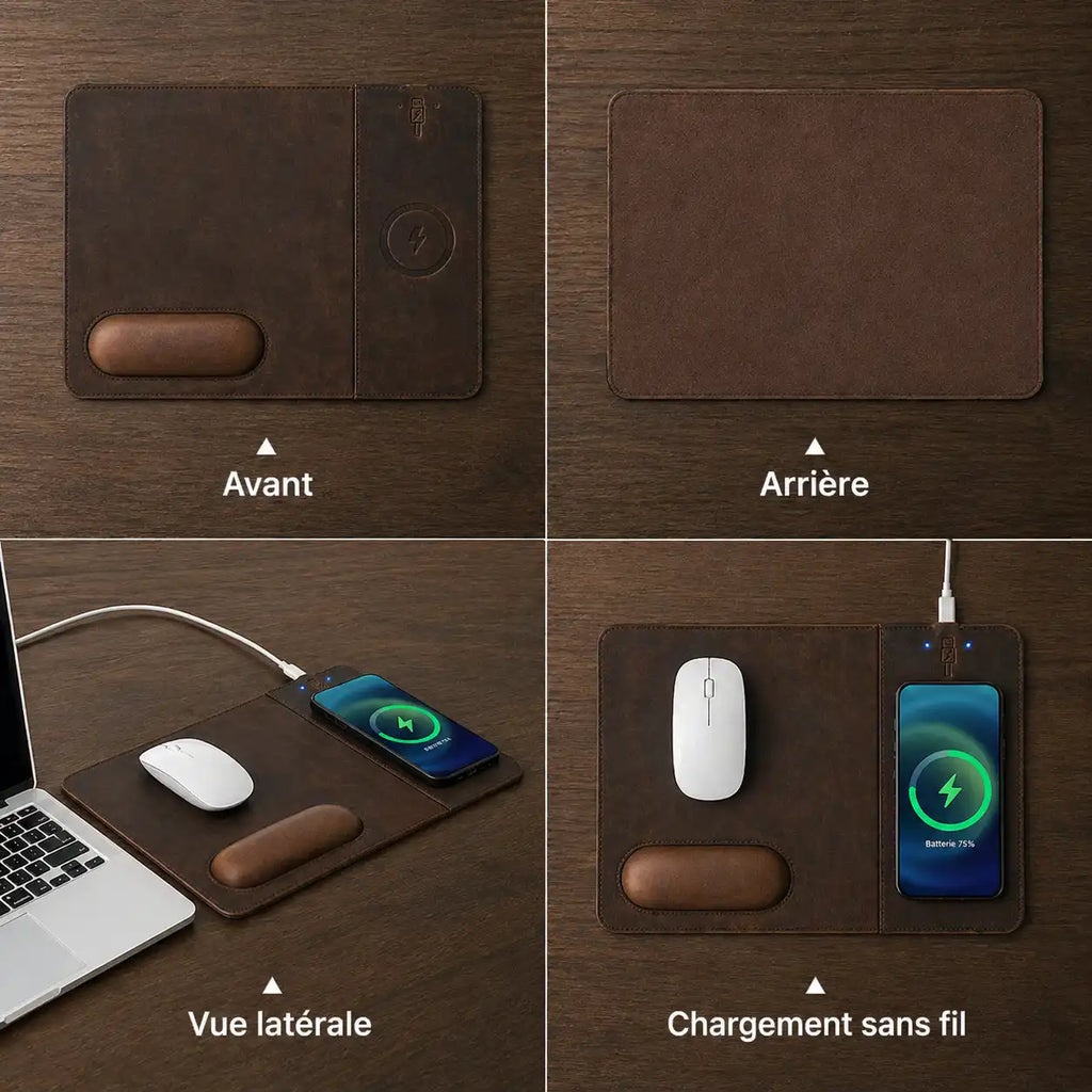 Tapis de souris cuir | Power Desk