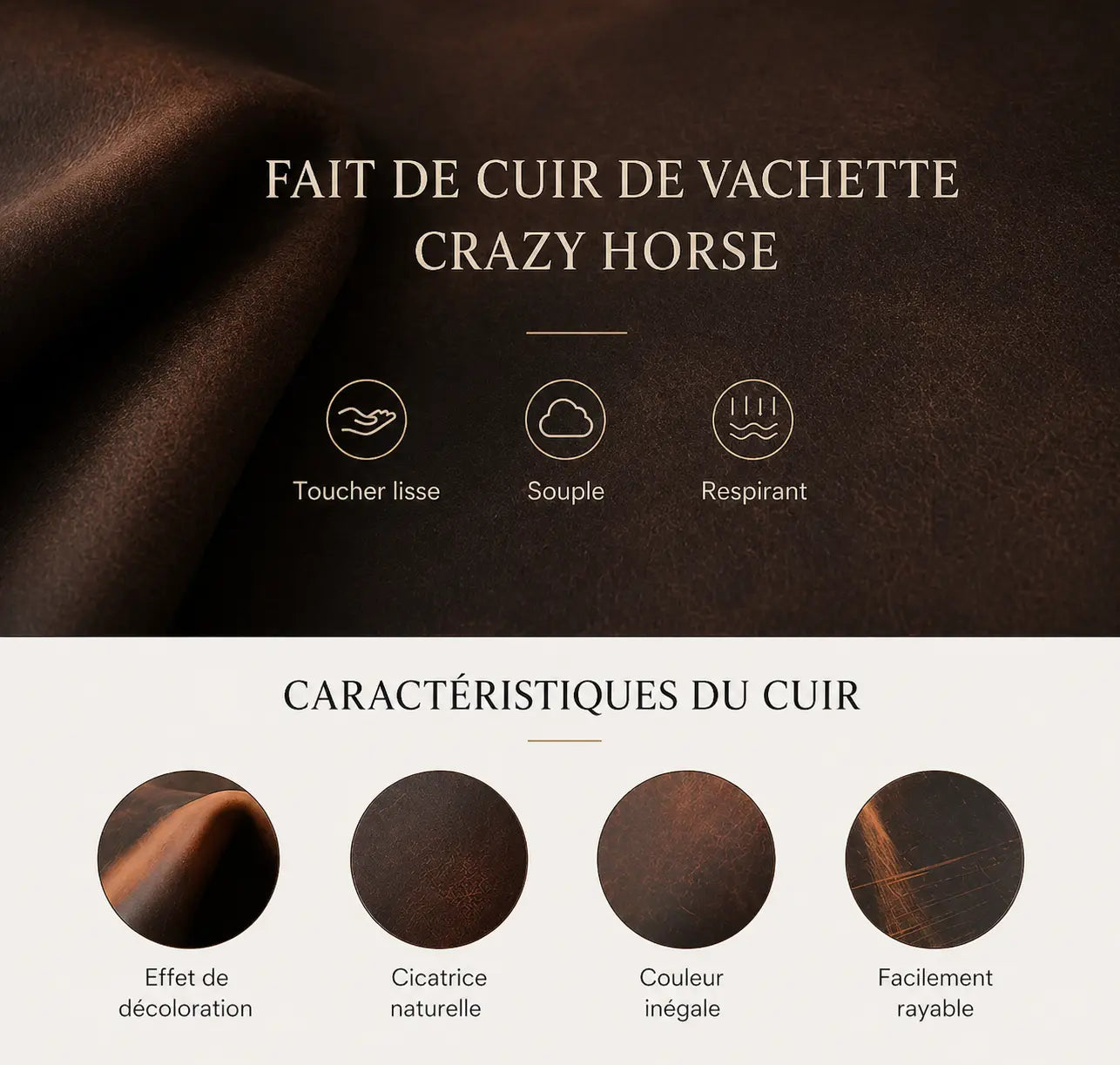 Tapis de souris en cuir caractéristiques
