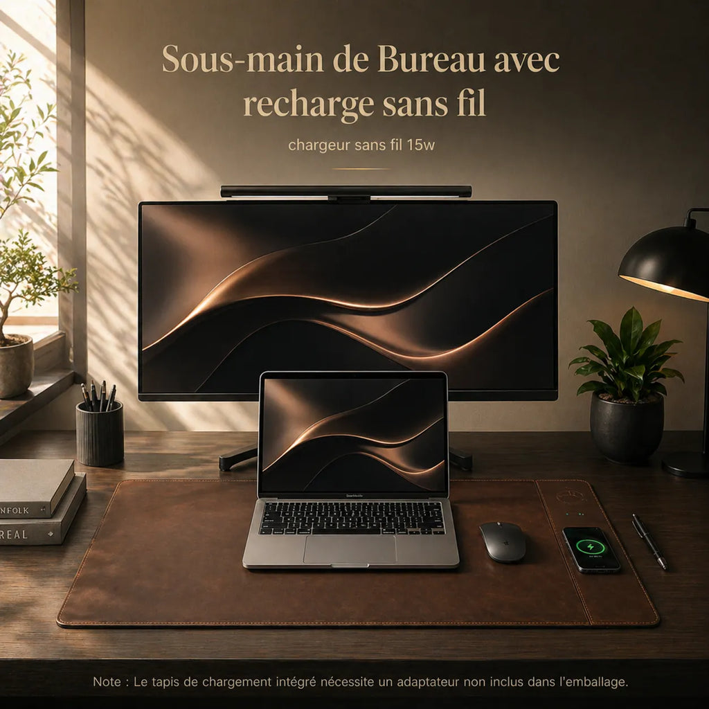 Tapis de souris cuir | Wireless Charge