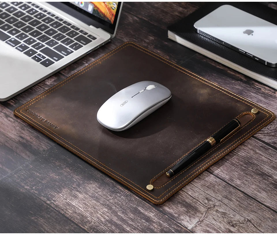 Vue detail tapis de souris en cuir Executive Pad
