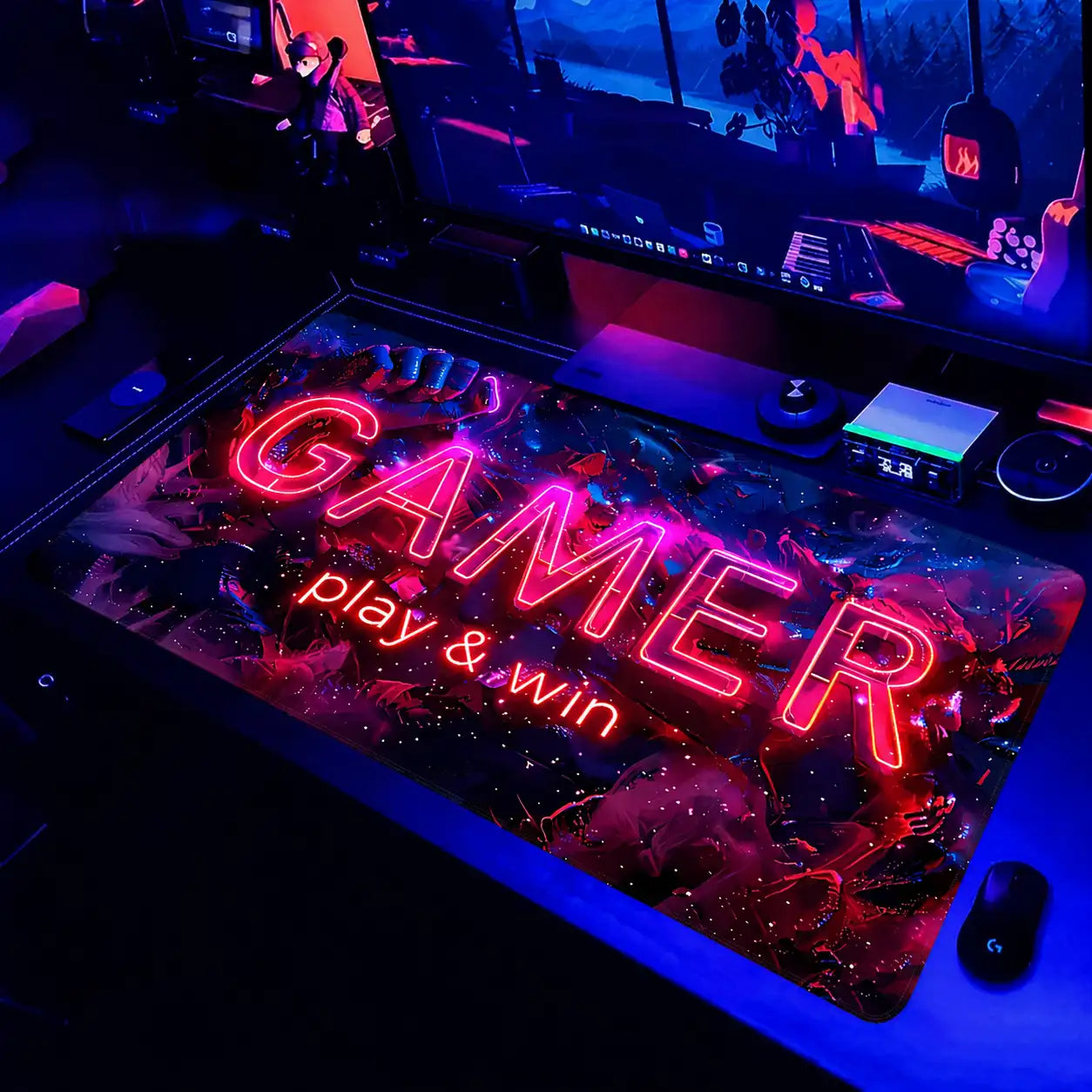Vue detail tapis de souris Neon Arena