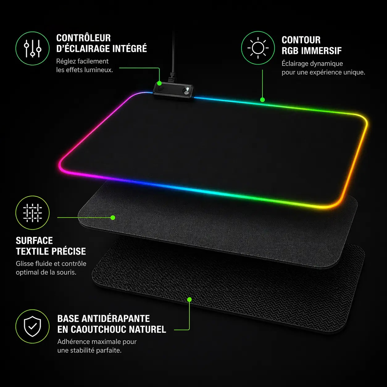 Tapis de souris RGB | Neon Tunnel