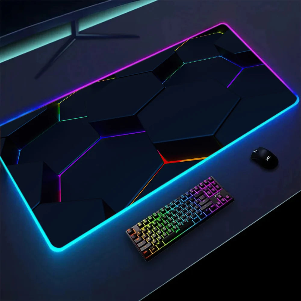 Vue detail tapis de souris Hexa Glow