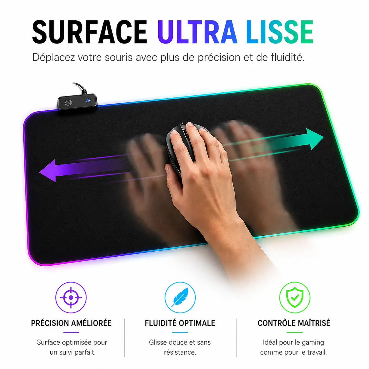 Tapis de souris RGB | Neon Tunnel