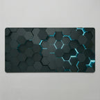 Tapis de souris XXL avec des motifs bleus éclair 3D