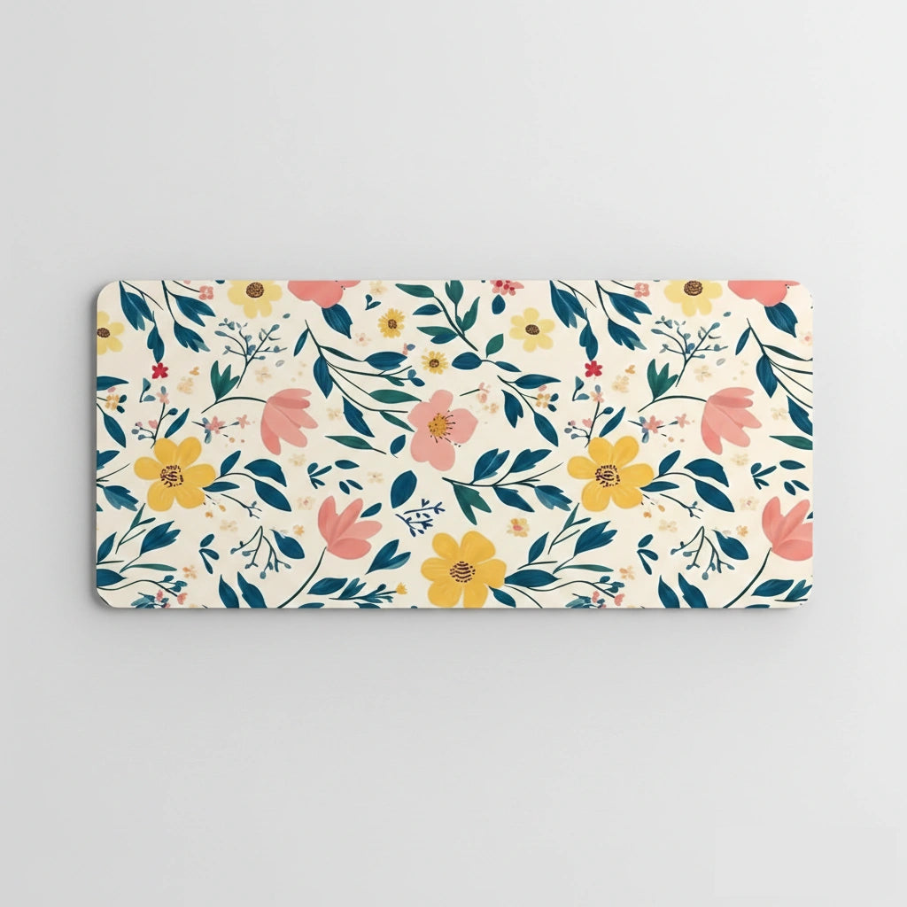 Tapis de souris XXL modèle Jardin Lumière avec fleurs colorées