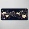 Tapis de souris XXL avec un katana entoure de fleurs